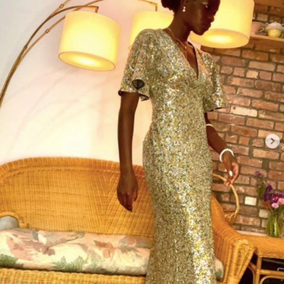 c/meo collective sequin dress C/Meo Collective Sequin Mini dress halter ILLUMINATED copper rose gold small